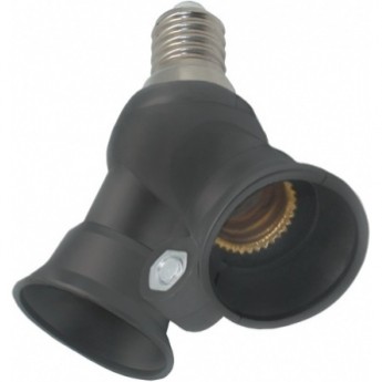 Переходник ECOLA BASE F4T24BEAY с цоколя E14 на 2хE14, черный Переходник ECOLA BASE F4T24BEAY с цоколя E14 на 2хE14, черный