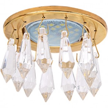 Светильник ECOLA MR16 CR1003 GU5.3 Glass Стекло Круг с продолговатыми хруст. на коротком подвесе Прозрачный / Золото 84x76 Светильник ECOLA MR16 CR1003 GU5.3 Glass Стекло Круг с продолговатыми хруст. на коротком подвесе Прозрачный / Золото 84x76